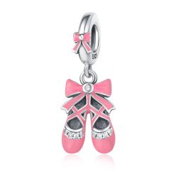 Charm pandantiv din argint cu pantofi de balet roz