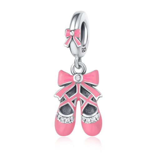 Charm pandantiv din argint cu pantofi de balet roz