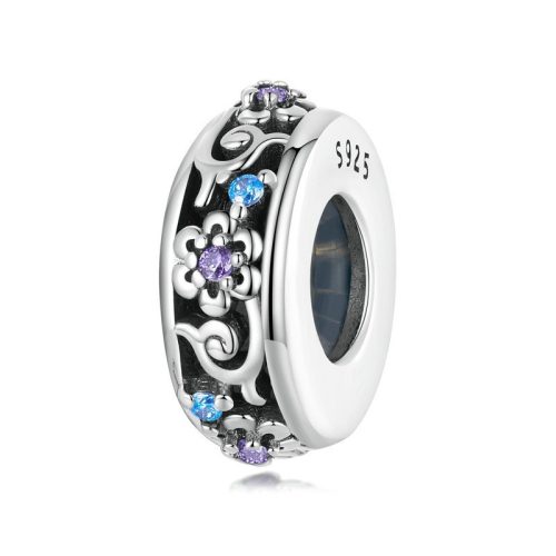 Talisman mică ghirlandă de flori din argint