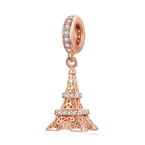 Pandantiv Turnul Eiffel Rose Gold din argint