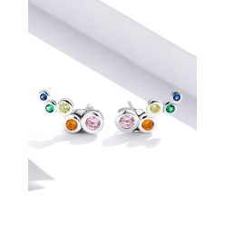 Cercei cu pietre colorate din argint