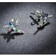Cercei libelulă colorată din argint