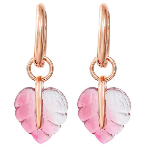 Cercei frunze roz din aur roz