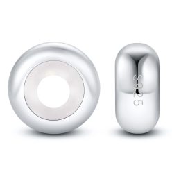   Spacer elegant din argint cu dopuri de silicon, set de 2 bucăți