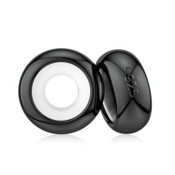   Spacer elegant din argint cu dopuri de silicon, set de 2 bucăți, negru