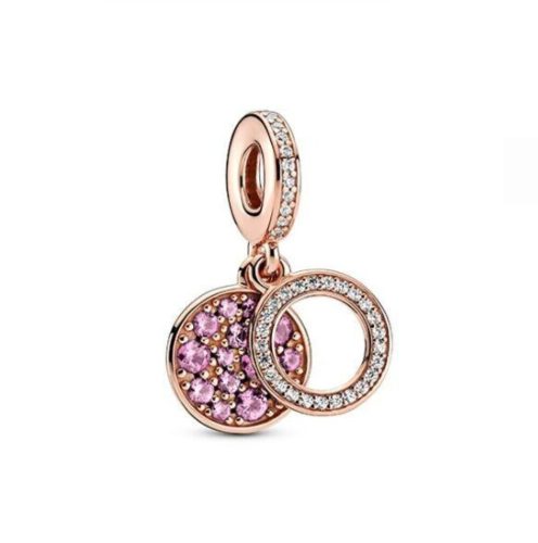 Talisman cercuri suspendate Rose Gold din argint