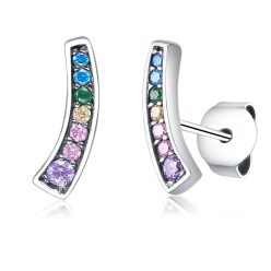 Cercei cu pietricele colorate din argint