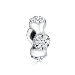Talisman spacer special cu pietre incolore din argint