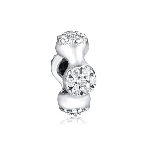 Talisman spacer special cu pietre incolore din argint
