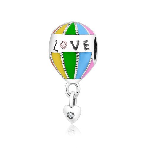 Talisman balon "Love" colorat din argint