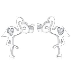 Cercei flamingo din argint