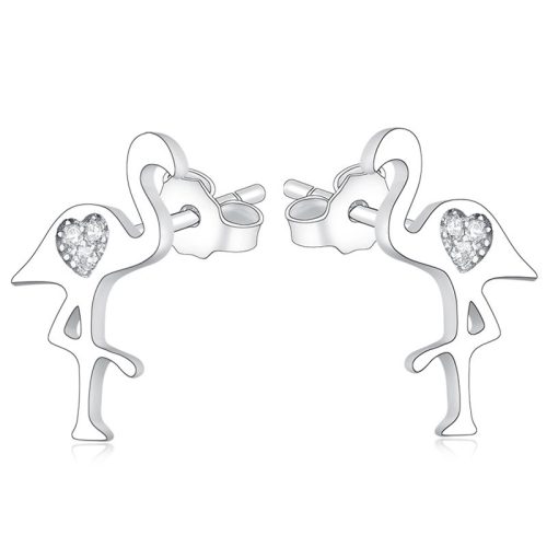 Cercei flamingo din argint