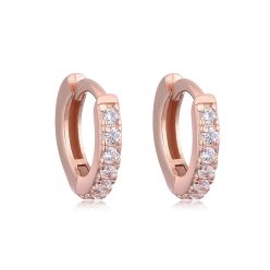 Cercei cu pietricele mici Rose Gold din argint