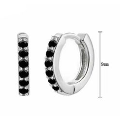 Cercei cu pietricele mici negre din argint