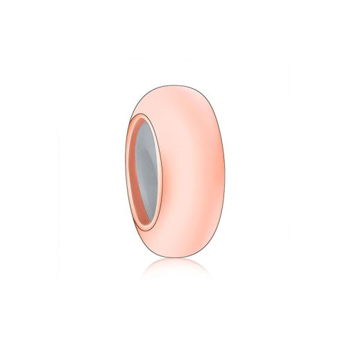 Spacer elegant din argint cu dopuri de silicon, culoarea piersicii