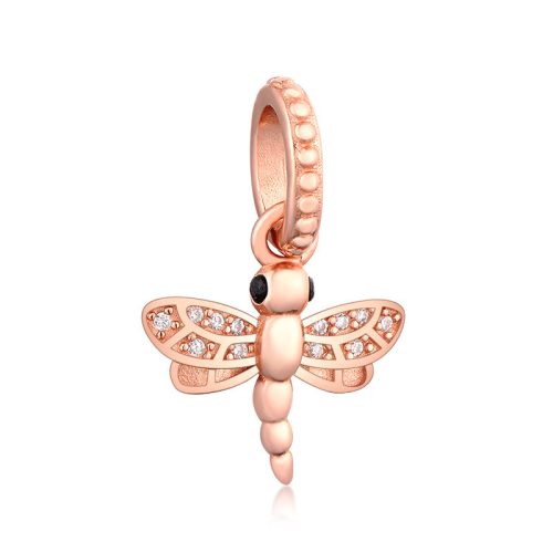 Pandantiv libelulă Rose Gold din argint