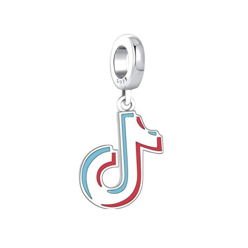 Pandantiv logo TikTok din argint