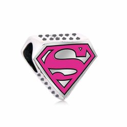 Talisman Super Woman cu model roz din argint