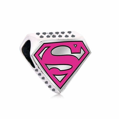 Talisman Super Woman cu model roz din argint