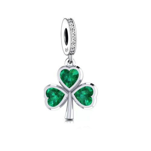 Talisman trifoi verde din argint
