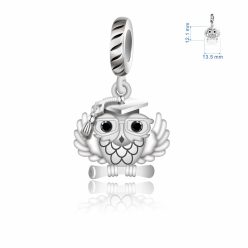 Pandantiv bufniță absolventă din argint