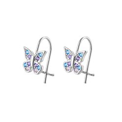 Cercei fluture cu pietre albastre din argint