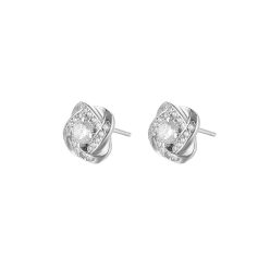 Cercei cu model împletit din argint