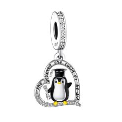 Pandantiv pinguin absolvent din argint