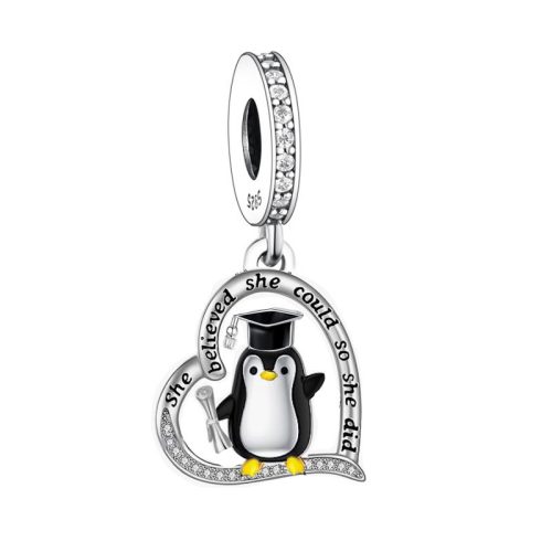 Pandantiv pinguin absolvent din argint