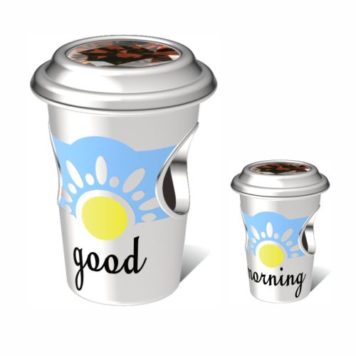 Talisman "Bună dimineața" cu o ceașcă de cafea din argint