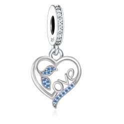 Pandantiv "Love" cu piatră albastră din argint