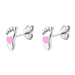 Cercei cu lăbuțe de fetiță din argint