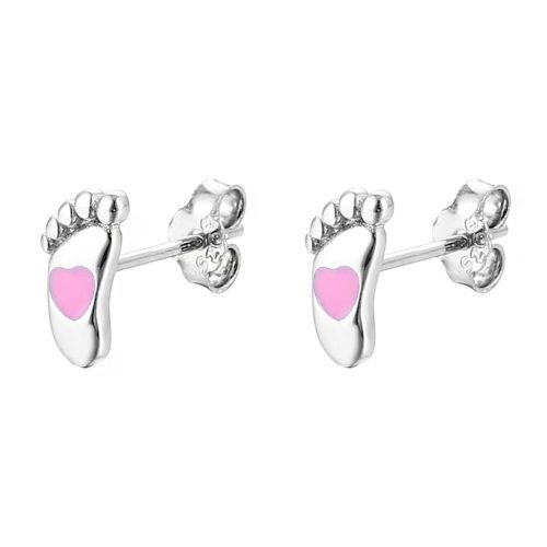 Cercei cu lăbuțe de fetiță din argint