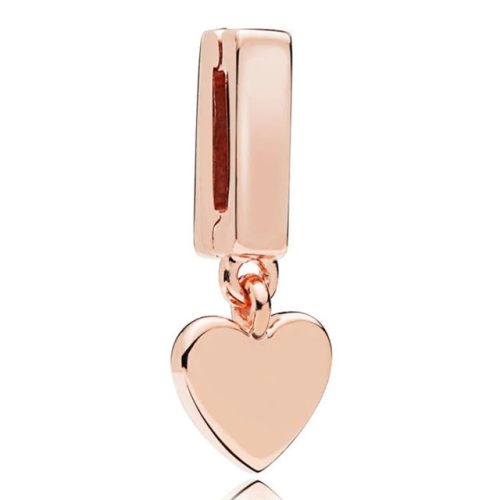 Talisman inimă suspendată Rose Gold din argint pentru brățări Reflexions