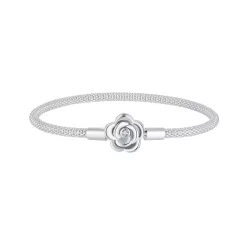   Brățară elegantă din argint cu încuietoare trandafir, lungime 19 cm