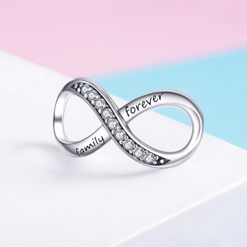 Talisman "Family forever" cu pietre și simbol infinit din argint