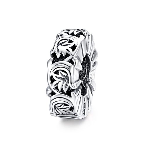 Talisman spacer cu model de frunză de viță de vie din argint