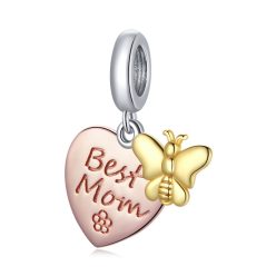 Pandantiv "Best Mom" cu fluture din argint