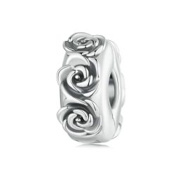 Talisman spacer cu model de trandafir din argint
