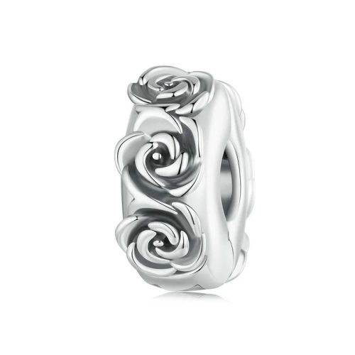 Talisman spacer cu model de trandafir din argint