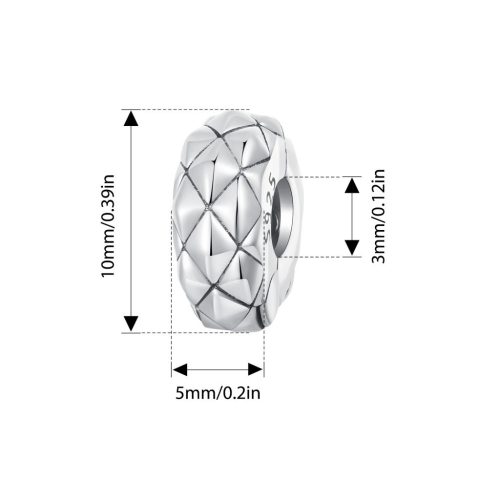 Talisman spacer cu model de grilă din argint