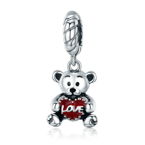 Talisman ursuleț cu inscripția "Love" din argint