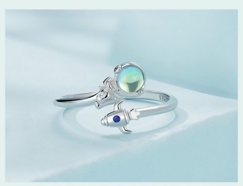 Inel fără mărime cu astronaut din argint