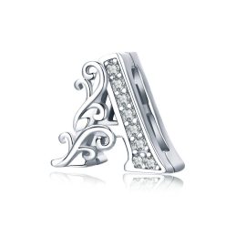 Talisman cu litera A din argint pentru brățări Reflexions