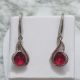 Cercei din argint „Picătura de Rouă de Rubin”