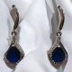 Cercei din argint „Picătură de Cristal Albastru Nocturn”