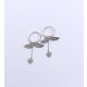 Aripi de înger și inimă – cercei pendanți din argint cu prindere circulară
